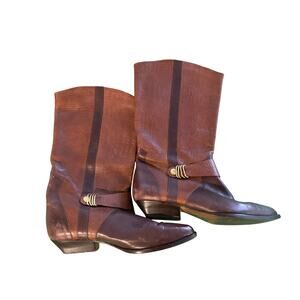 Dingo Women’s Brown Tan Leather Boots Size 7 Made in Brazil